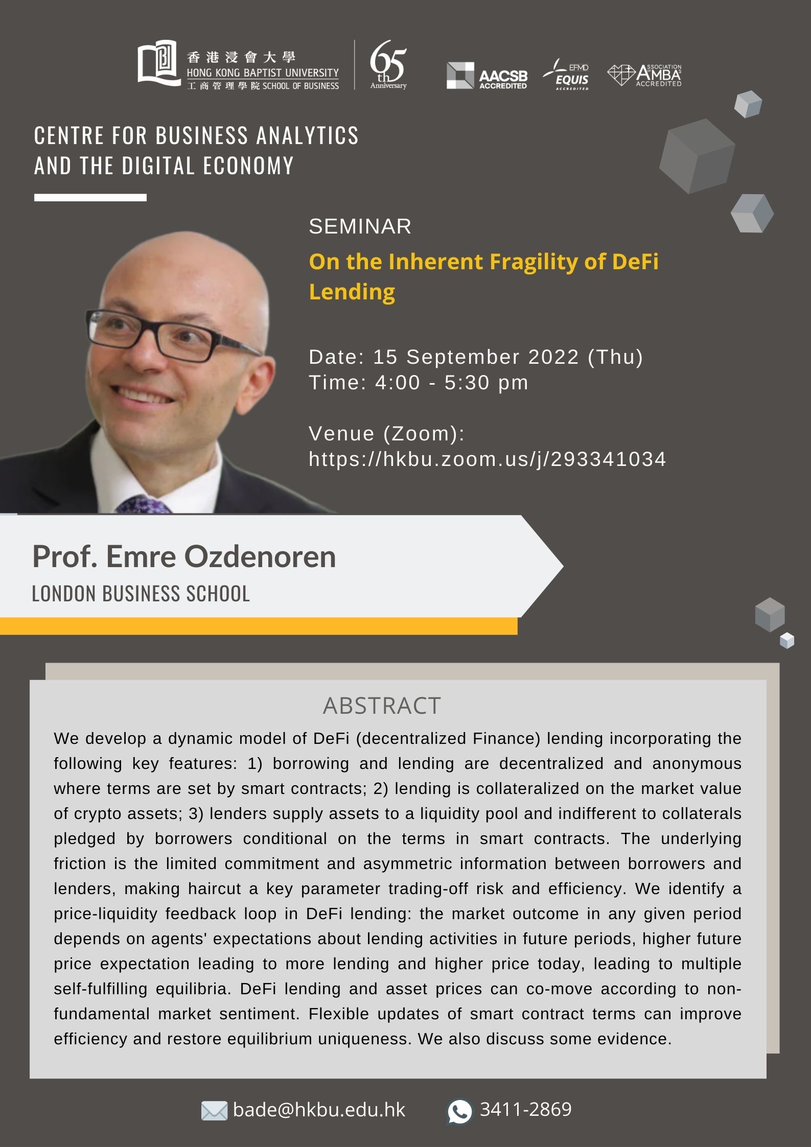 Prof. Emre OZDENOREN from London Business School - CBADE